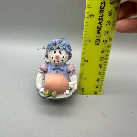 Charming Snowman Holiday Ornament in Blue and Pink - Picture 3 of 10